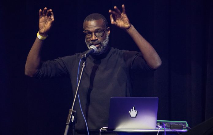 Tunde Adebimpe of TV on the Radio performs live